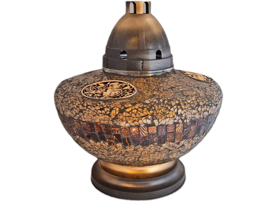 ZNICZ ZNICZE LAMPION NA GRÓB UFO ZŁOTO+WKŁADY