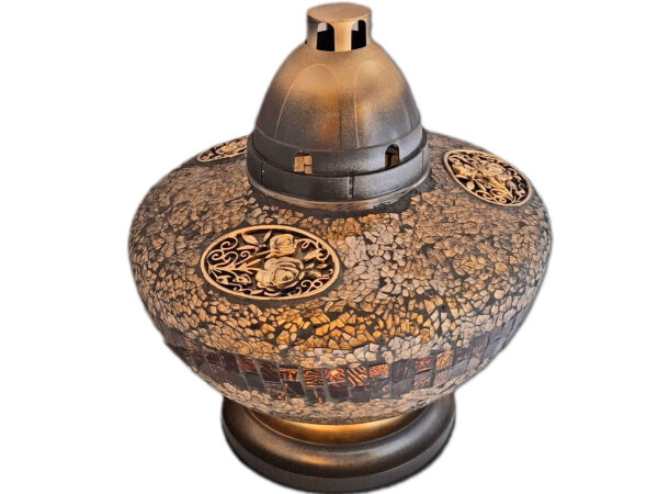 ZNICZ ZNICZE LAMPION NA GRÓB UFO ZŁOTO+WKŁADY