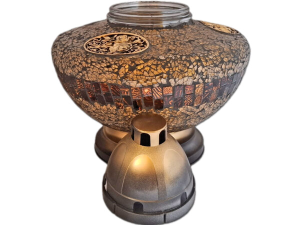 ZNICZ ZNICZE LAMPION NA GRÓB UFO ZŁOTO+WKŁADY