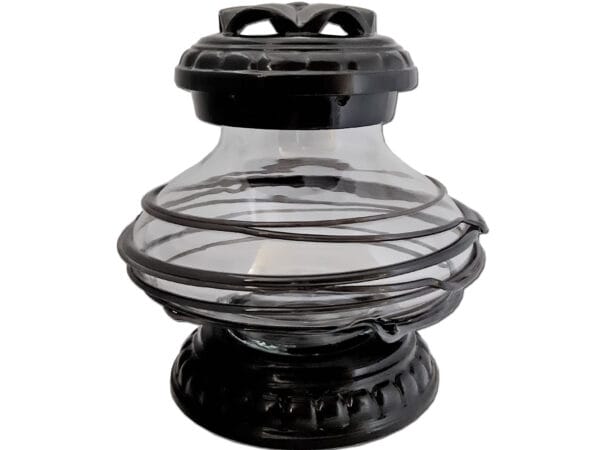 ufo-owijka-czarn1.jpg ZNICZ ZNICZE LAMPION NA GRÓB CERAMIKA UFO OPLOT CZARNY