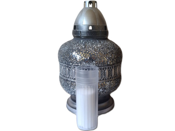 ZNICZ ZNICZE LAMPION NA GRÓB URN SREBRO +WKŁAD