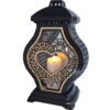 ZNICZ LAMPION NA GRÓB WAZA DUŻA RTN RAMA SERCE CZARNA+ŚWIECA LED