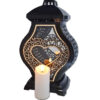 ZNICZ LAMPION NA GRÓB WAZA DUŻA RTN RAMA SERCE CZARNA+ŚWIECA LED