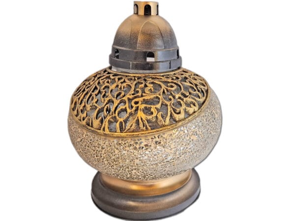 ZNICZ LAMPION NA GRÓB WAZA MOZAIKA ZŁOTO LUSTRZANE+WKŁAD