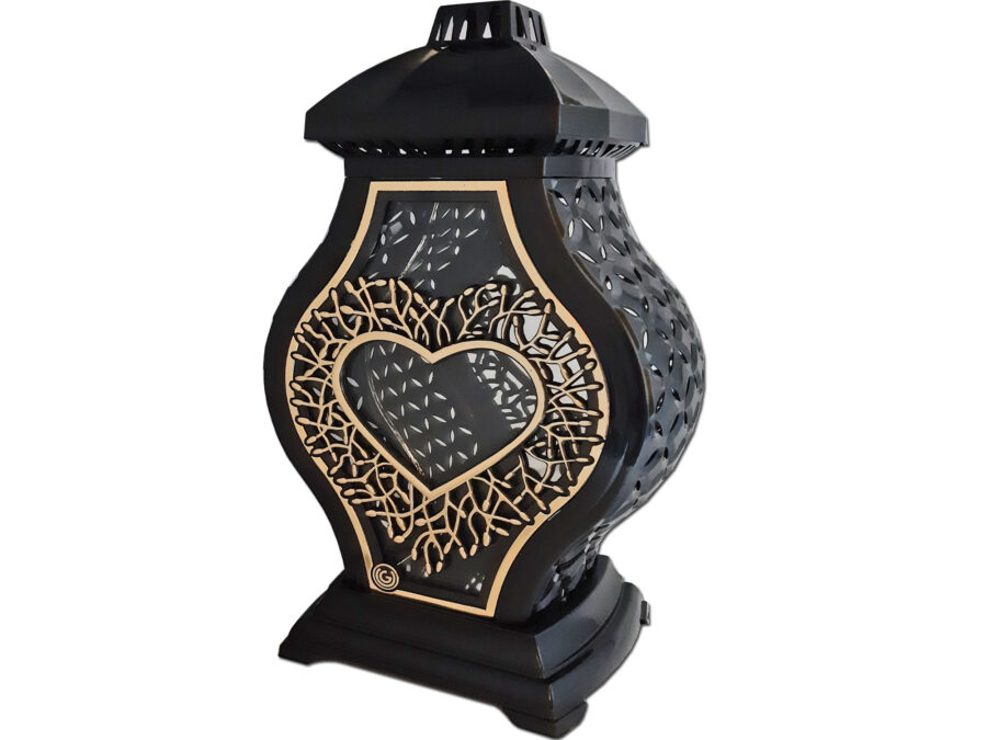 ZNICZ LAMPION NA GRÓB WAZA DUŻA RTN RAMA SERCE ZŁOTO