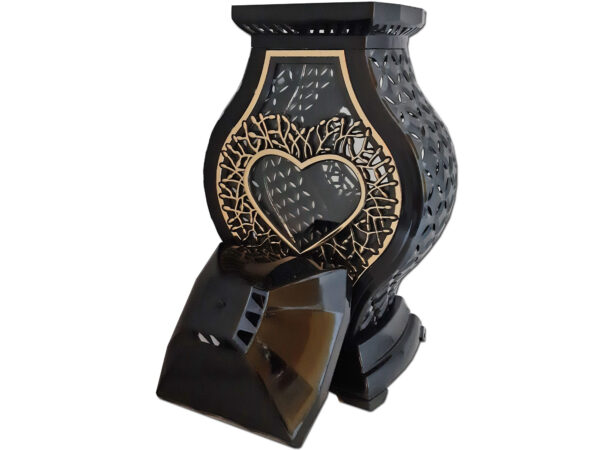 ZNICZ LAMPION NA GRÓB WAZA DUŻA RTN RAMA SERCE ZŁOTO