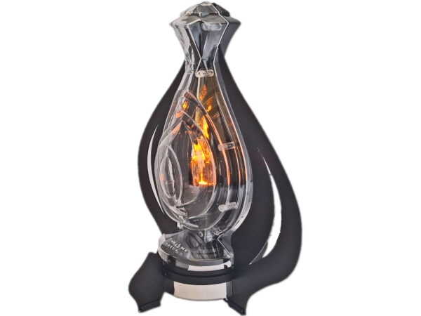 ZNICZ LAMPION NA GRÓB WAZON CZARNY+BATERIE