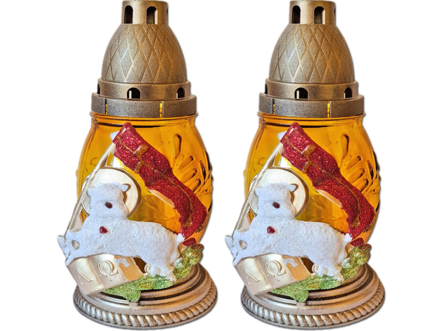 wlkn-z233-2-4.jpg WIELKANOC WIELKANOCNY ZNICZ LAMPION NA GRÓB Z2330 X 2 SZTUKI+WKŁADY