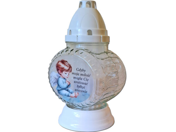 ZNICZ ZNICZE LAMPION NA GRÓB Z1 CHŁOPIEC +WKŁAD