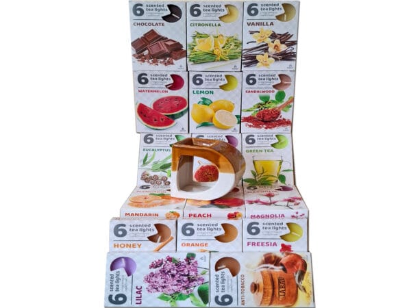 ŚWIECE PODGRZEWACZE ZAPACHOWE 17 SZT+KOMINEK CERAMICZNY 1 SZT