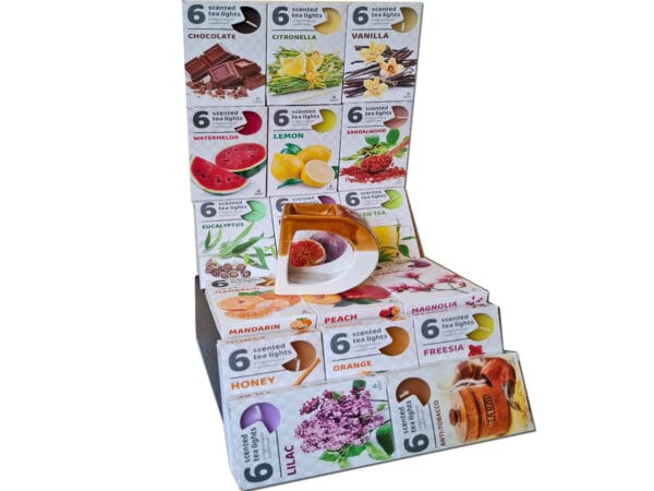 ŚWIECE PODGRZEWACZE ZAPACHOWE 17 SZT+KOMINEK CERAMICZNY 1 SZT