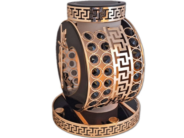 ŻONA ŻONIE SOLAR FOTOWOLTAICZNY ZNICZ LAMPION VIP KOŁO ZŁ-CZARNE