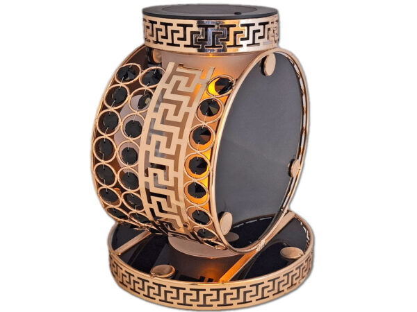 ŻONA ŻONIE SOLAR FOTOWOLTAICZNY ZNICZ LAMPION VIP KOŁO ZŁ-CZARNE