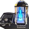 RODZICE RODZICOM ZNICZ LAMPION NA GRÓB KPL SREBRO SKOS SENTENCJA+ FIGURKA LED