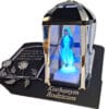 RODZICE RODZICOM ZNICZ LAMPION NA GRÓB KPL SREBRO SKOS SENTENCJA+ FIGURKA LED