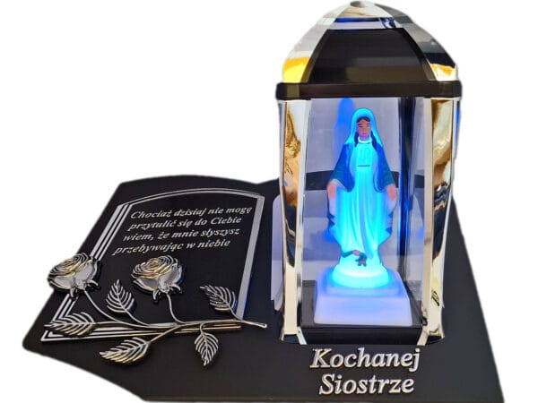 blach-kpl-pod-sio-sre-fig1.jpg SIOSTRA SIOSTRZE ZNICZ LAMPION NA GRÓB KPL SREBRO SKOS SENTENCJA+ FIGURKA LED