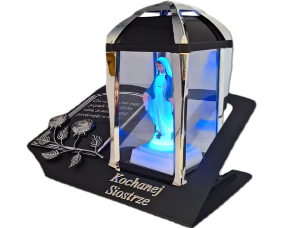 blach-kpl-pod-sio-sre-fig2.jpg SIOSTRA SIOSTRZE ZNICZ LAMPION NA GRÓB KPL SREBRO SKOS SENTENCJA+ FIGURKA LED