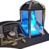 ZNICZ LAMPION NA GRÓB KPL GRAFIT SKOS SENTENCJA+ FIGURKA LED