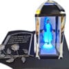 ZNICZ LAMPION NA GRÓB KPL SREBRO SKOS SENTENCJA+ FIGURKA LED