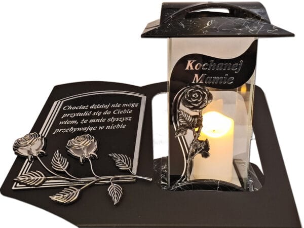 blach-kwa-imp-mam-sreb-sw1.jpg MAMA MAMIE ZNICZ LAMPION NA GRÓB KBM SZKŁO SKOS SENTENCJA+ ŚWIECA