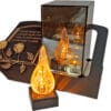 ZNICZ LAMPION NA GRÓB LUSTRO 3D ZŁOTO SKOS SENTENCJA+WKŁAD LED