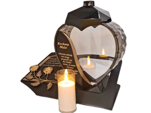 blach-mezu-zloto-sw1.jpg MĄŻ MĘŻOWI ZNICZ LAMPION NA GRÓB SERCE ZŁOTO SKOS SENTENCJA+ ŚWIECA