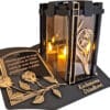 blach-plk-3d-ro-zl-dzi-sw2.jpg DZIADEK ZNICZ LAMPION NA GRÓB PLK RÓŻA ZŁ CZARNY SKOS SENTENCJA+ ŚWIECA
