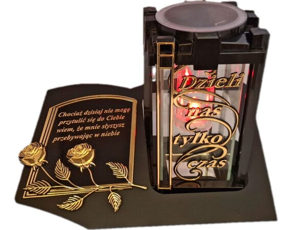 blach-plk-dziel-zlo-solar2.jpg SOLAR SOLARNY ZNICZ LAMPION NA GRÓB PLK SERCE DZIELI ZŁ CZAR SKOS SENTENCJA