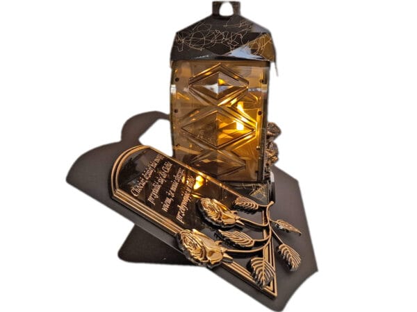 MAMA MAMIE ZNICZ LAMPION NA GRÓB SERCE M CZARNE SKOS SENTENCJA+ ŚWIECA