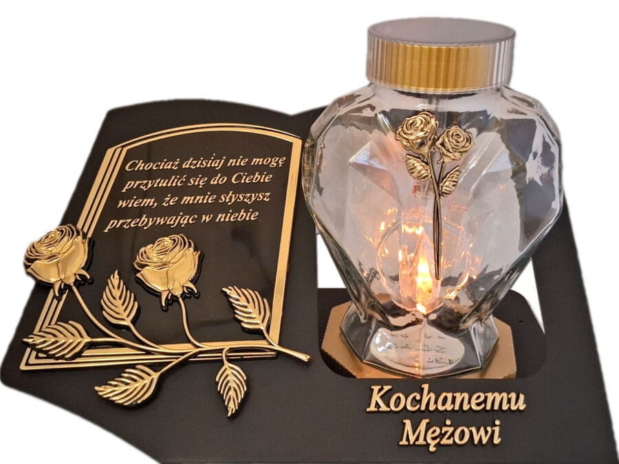 blach-solar-zlo-cort-maz1.jpg MĄŻ MĘZOWI SOLARNY ZNICZ LAMPION NA GRÓB SERCE SZKŁO ZŁOTO SKOS SENTENCJA