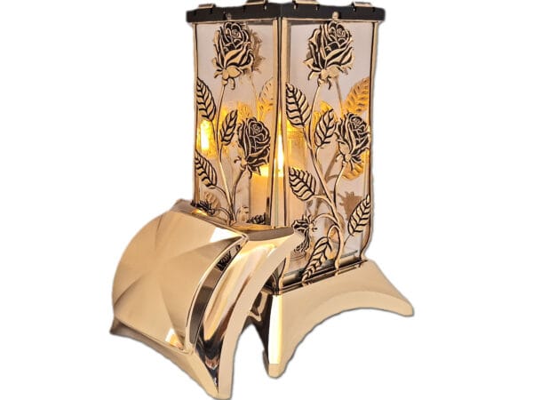 cebula-metaliza-zl-sw4.jpg ZNICZ ZNICZE LAMPION NA GRÓB CBL METALIZA ZŁOTO+ŚWIECA LED