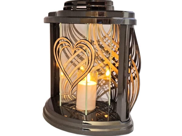 ZNICZ ZNICZE LAMPION NA GRÓB ŁZK CZARNY+ŚWIECA LED