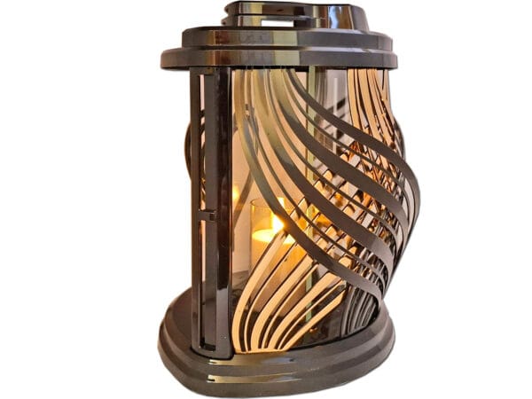 ZNICZ ZNICZE LAMPION NA GRÓB ŁZK CZARNY+ŚWIECA LED