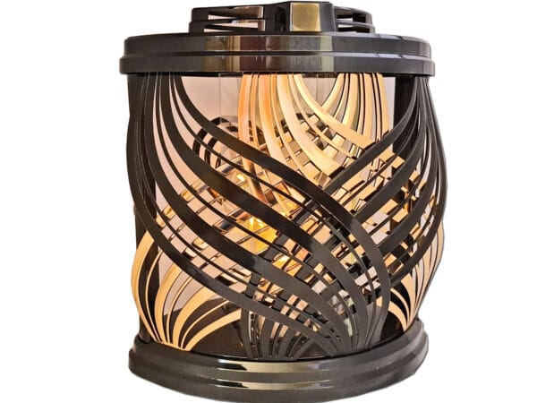 ZNICZ ZNICZE LAMPION NA GRÓB ŁZK CZARNY+ŚWIECA LED