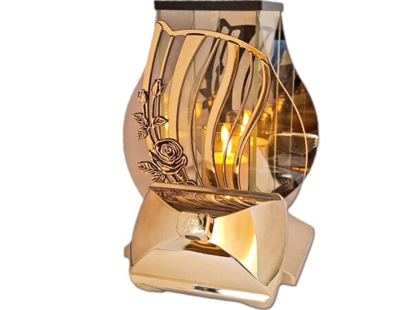 ZNICZ ZNICZE LAMPION NA GRÓB NPL METALIZA ZŁOTO+ŚWIECA LED