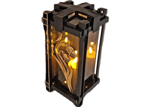 ZNICZ LAMPION NA GRÓB PLK RÓŻA ZŁOTA+ ŚWIECA LED