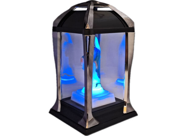 ZNICZ ZNICZE LAMPION LATARNIA NA GRÓB KPL GRAFIT+FIGURKA LED