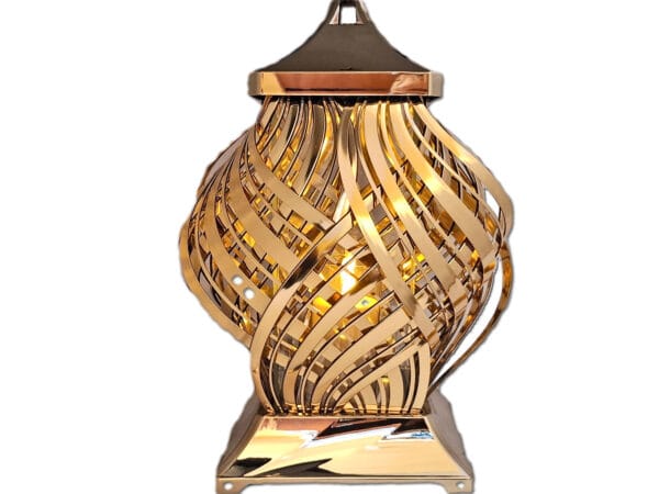 ZNICZ ZNICZE LAMPION NA GRÓB SDB METALIZA ZŁOTO+ŚWIECA LED