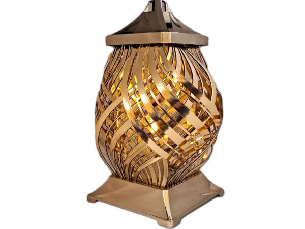ZNICZ ZNICZE LAMPION NA GRÓB SDB METALIZA ZŁOTO+ŚWIECA LED