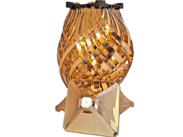 ZNICZ ZNICZE LAMPION NA GRÓB SDB METALIZA ZŁOTO+ŚWIECA LED