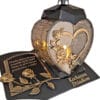 DZIADKOM ZNICZ LAMPION NA GRÓB SERCE I SERCE ZŁOTO SKOS SENTENCJA+ ŚWIECA