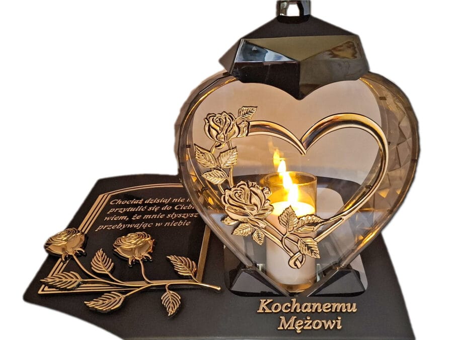 blach-ser-imp-maz-zlo-sw3.jpg MĄŻ MĘŻOWI ZNICZ LAMPION NA GRÓB SERCE I SERCE ZŁOTO SKOS SENTENCJA+ ŚWIECA