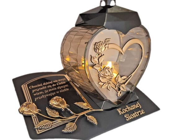 blach-ser-imp-sio-zlo-sw2.jpg SIOSTRA SIOSTRZE ZNICZ LAMPION NA GRÓB SERCE I SERCE ZŁOT SKOS SENT+ ŚWIECA