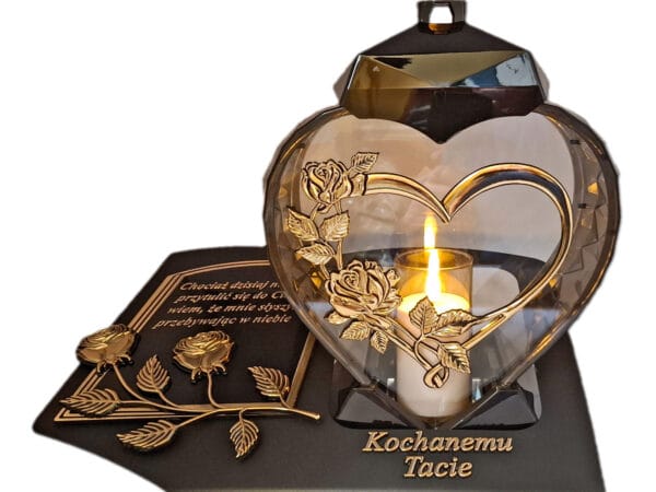 blach-ser-imp-tat-zlo-sw1.jpg TATA TACIE ZNICZ LAMPION NA GRÓB SERCE I SERCE ZŁOTO SKOS SENTENCJA+ ŚWIECA