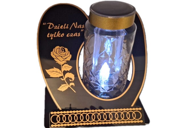 ZNICZ LAMPION NA GRÓB SKOS SOLAR DZIELI ZŁOTO
