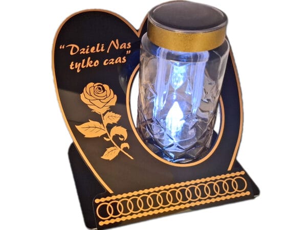ZNICZ LAMPION NA GRÓB SKOS SOLAR DZIELI ZŁOTO
