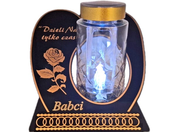 BABCIA BABCI ZNICZ LAMPION NA GRÓB SKOS SOLAR DZIELI ZŁOTO