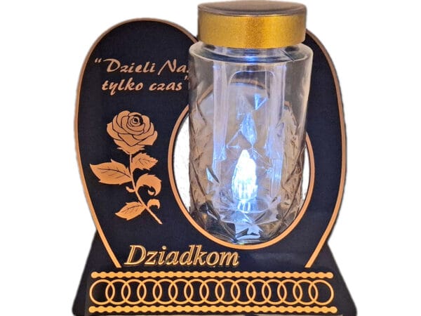 DZIADKOM DZIADKI ZNICZ LAMPION NA GRÓB SKOS SOLAR DZIELI ZŁOTO
