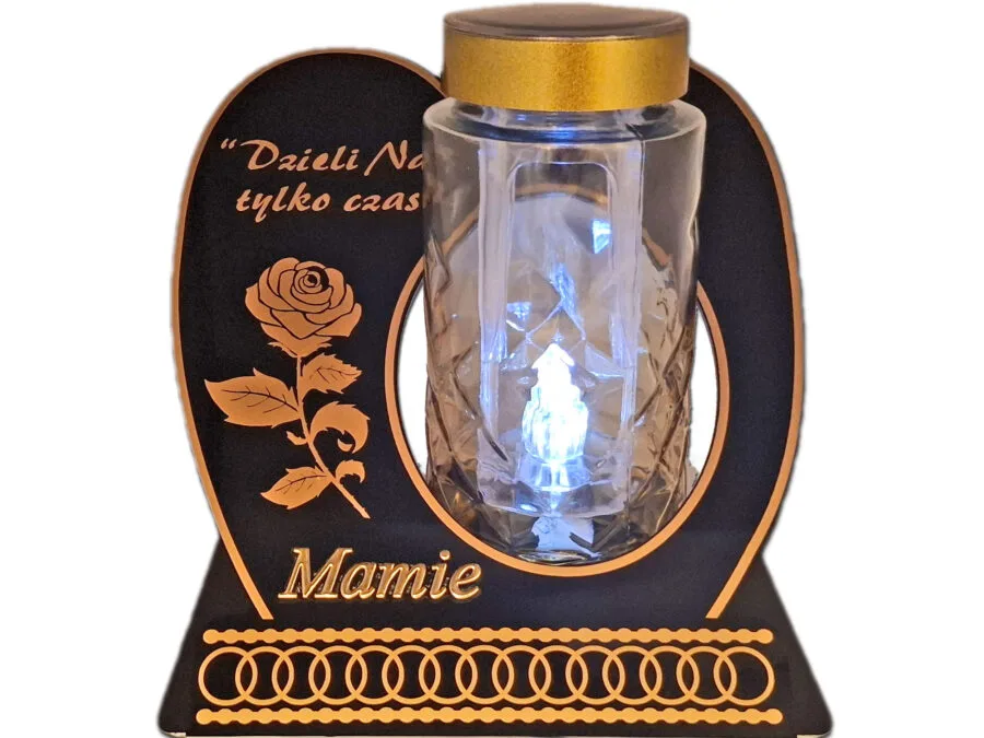 MAMA MAMIE ZNICZ LAMPION NA GRÓB SKOS SOLAR SOLARNY DZIELI ZŁOTO