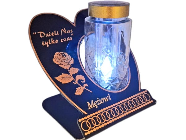 MĄŻ MĘŻOWI ZNICZ LAMPION NA GRÓB SKOS SOLAR DZIELI ZŁOTO